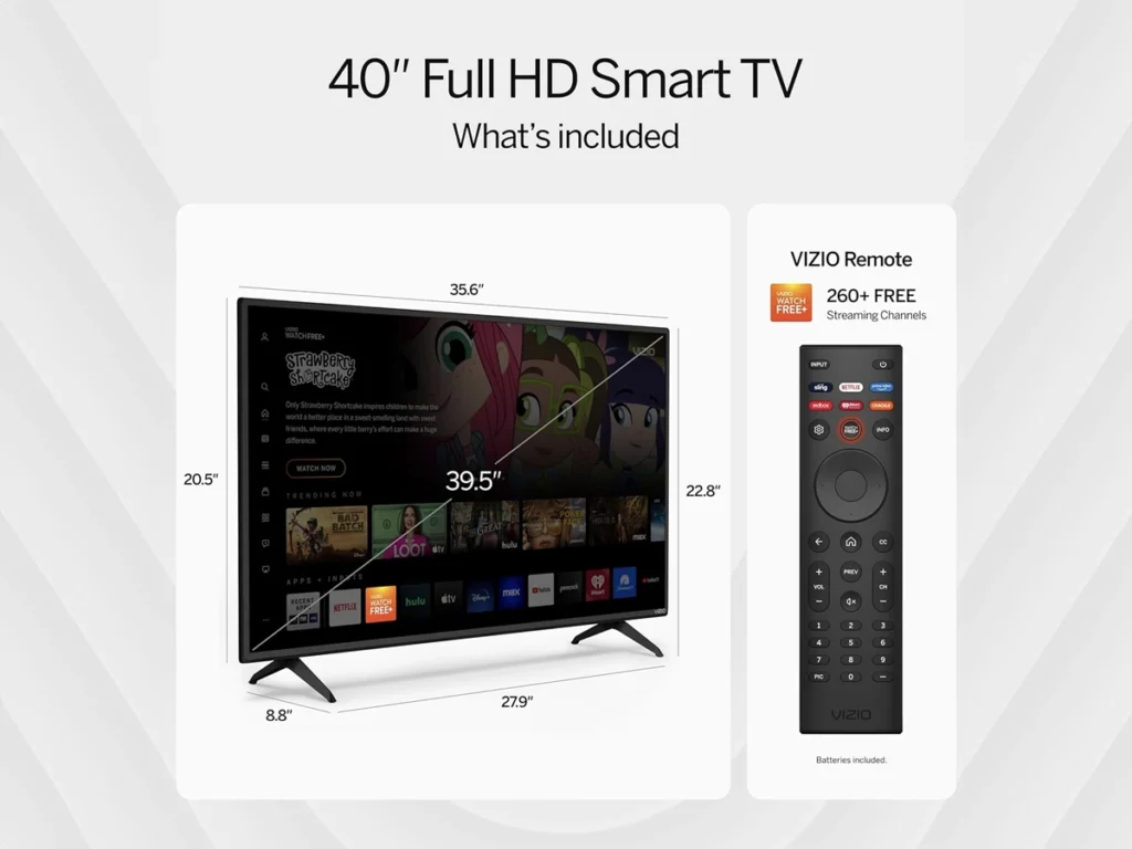 VIZIO 40-inch D-Series Full HD 1080p Smart TV with remote and hundreds of apps